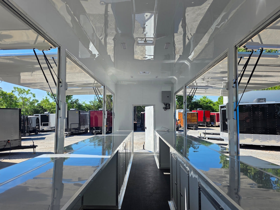 8.5' x 30' Custom Concession Trailer Package Interior back side picture 