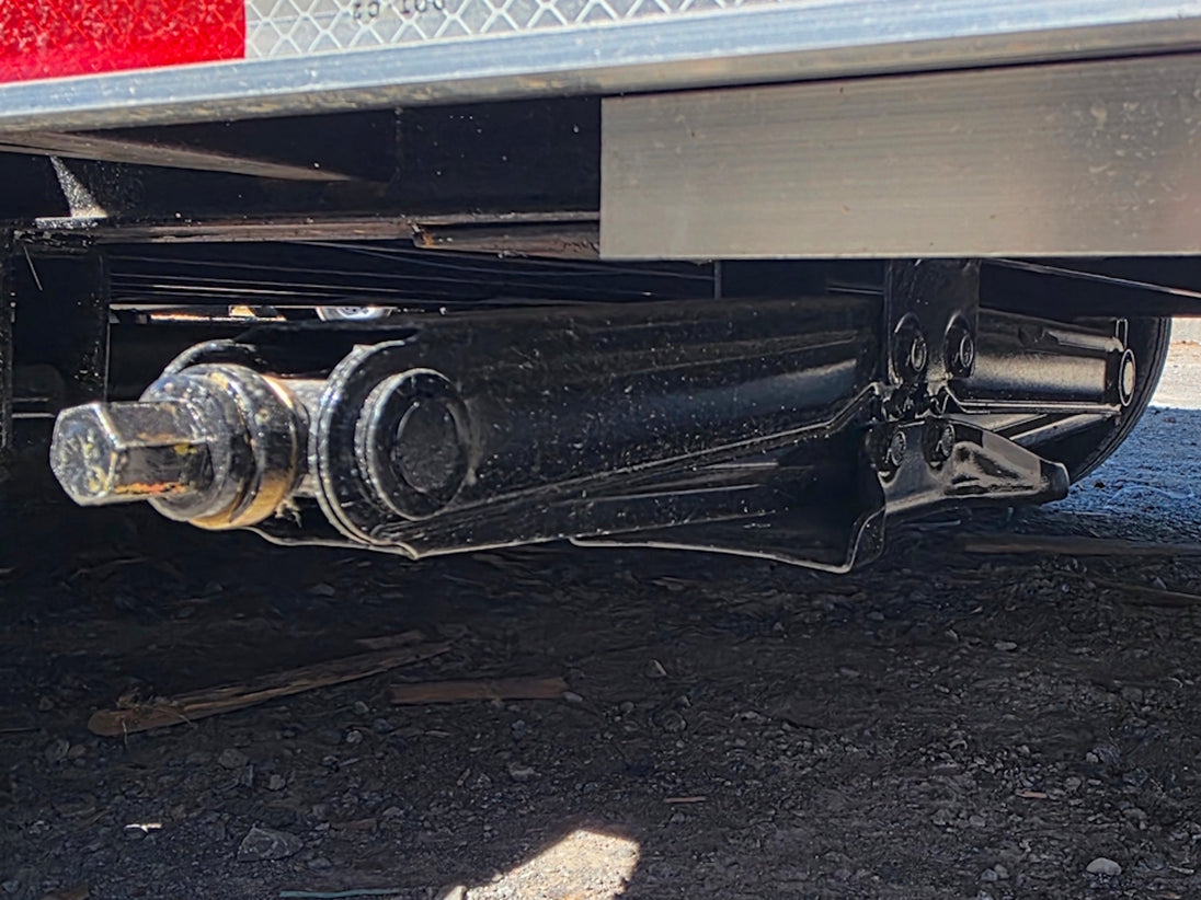 8.5' x 30' Custom Concession Trailer Package Stabilizing jack picture 
