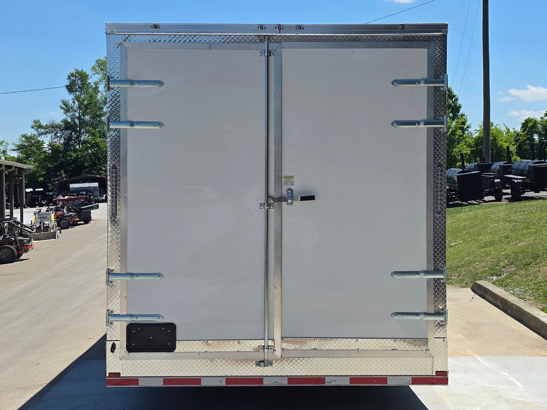 8.5 x 32' Gooseneck King Pin Fifth Wheel Trailer 3-10K axles Back side picture 