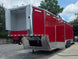 8.5' x 40' Gooseneck Display Merchandise Concession Trailer Open front right angle picture 