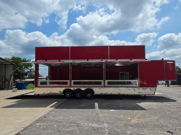 8.5' x 40' Gooseneck Display Merchandise Concession Trailer Left side picture 