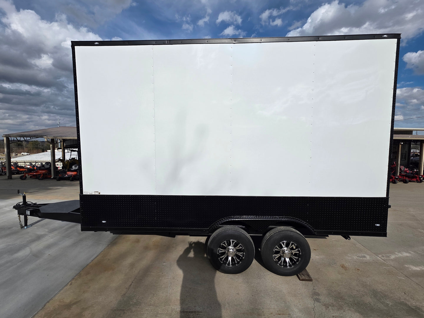  8.5x16 white w/ blackout stage Stage down right side view 