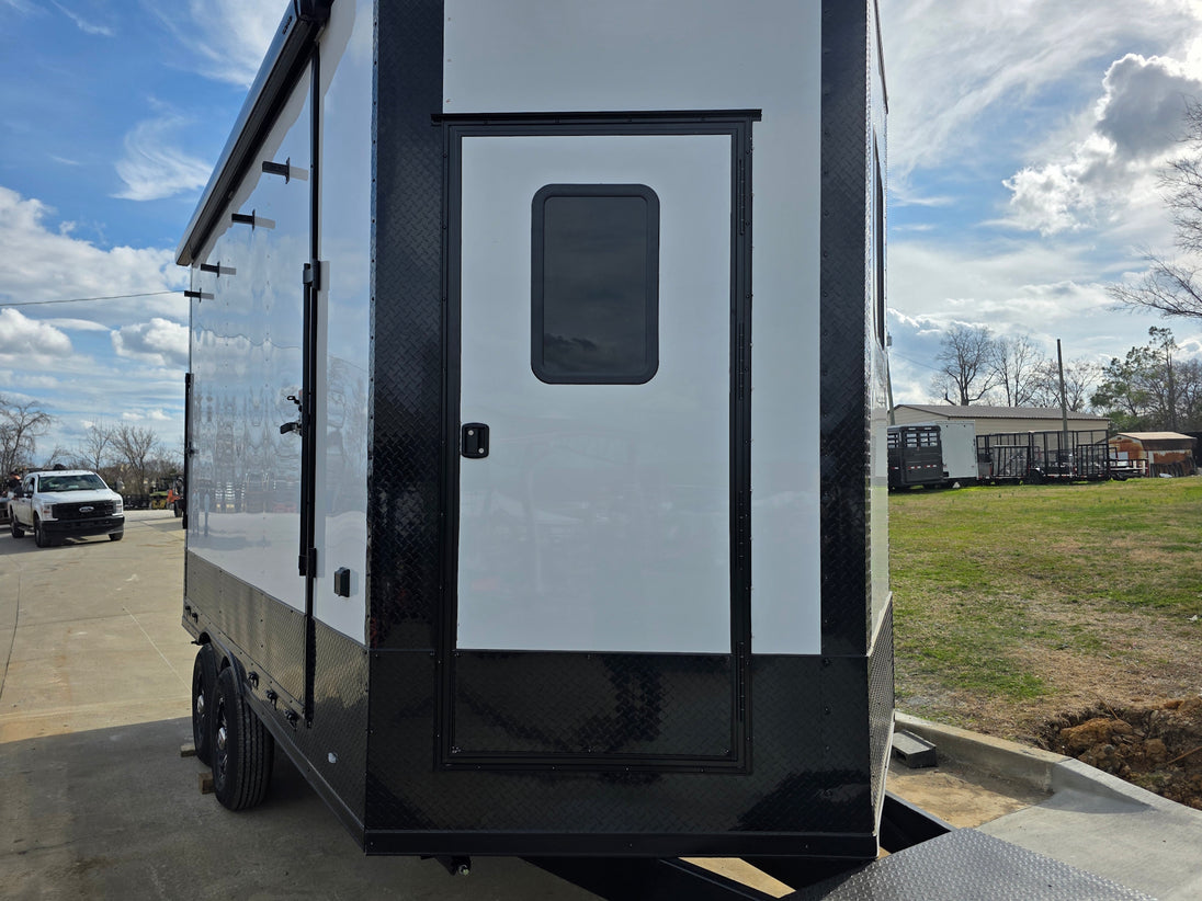 8.5x16 white w/ blackout stage entry door picture 