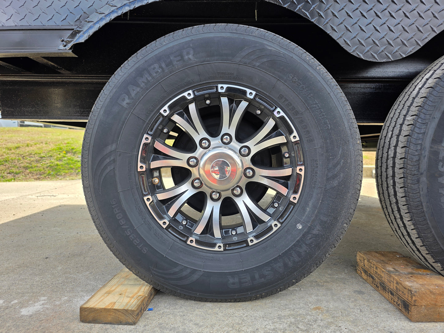 8.5x16 white w/ blackout stage Wheel and tire picture 