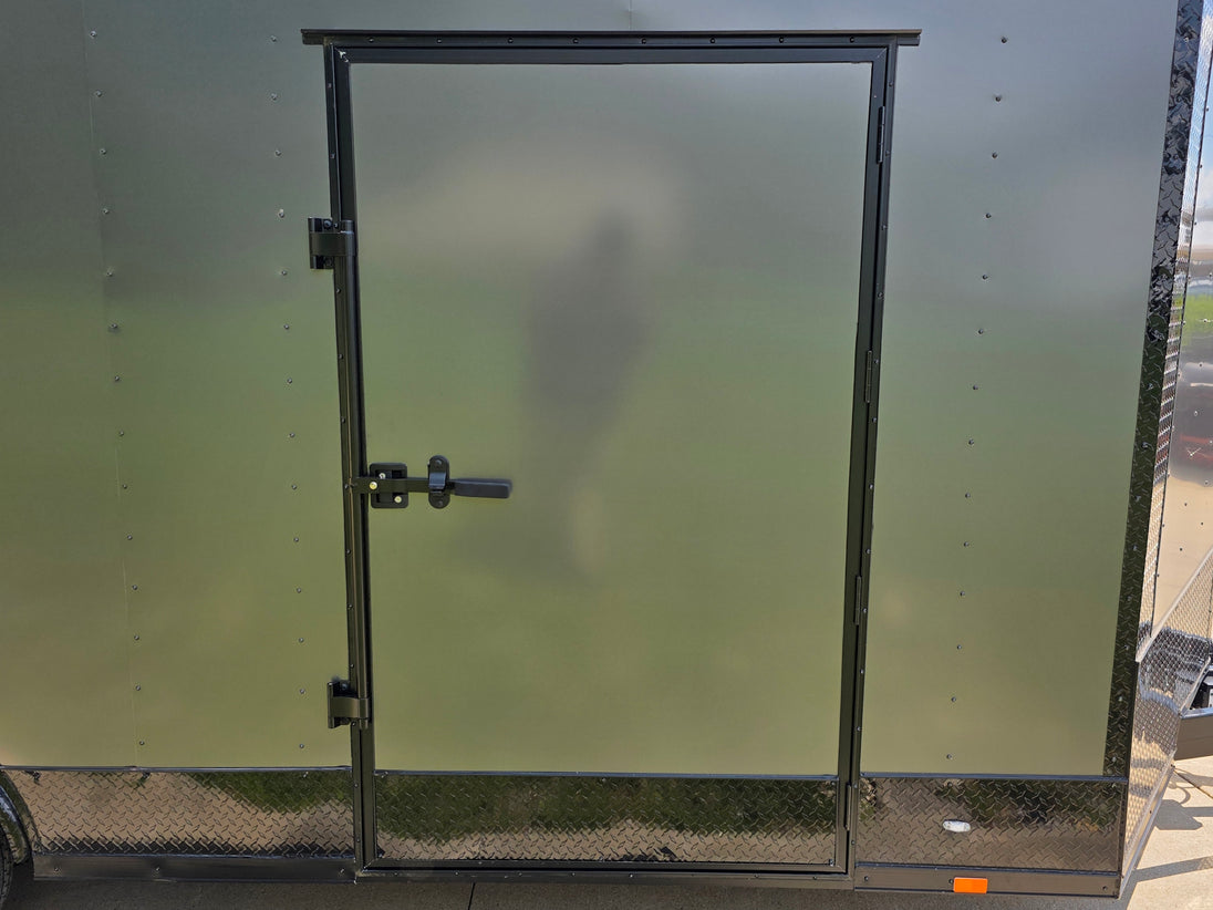 8.5x20 Charcoal Enclosed Trailer with Blackout Package (2) 5200lb Axles Storage Entry door picture 