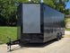 8.5x20 Charcoal Enclosed Trailer with Blackout Package (2) 5200lb Axles Storage Front right angle picture 