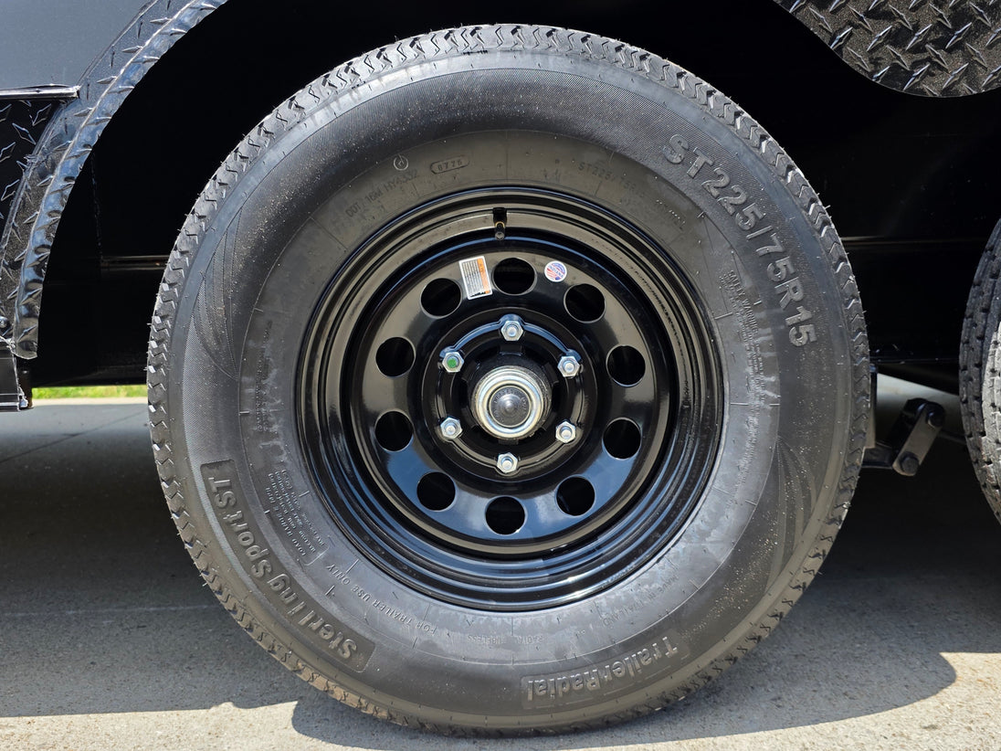 8.5x20 Charcoal Enclosed Trailer with Blackout Package (2) 5200lb Axles Storage Wheel picture 