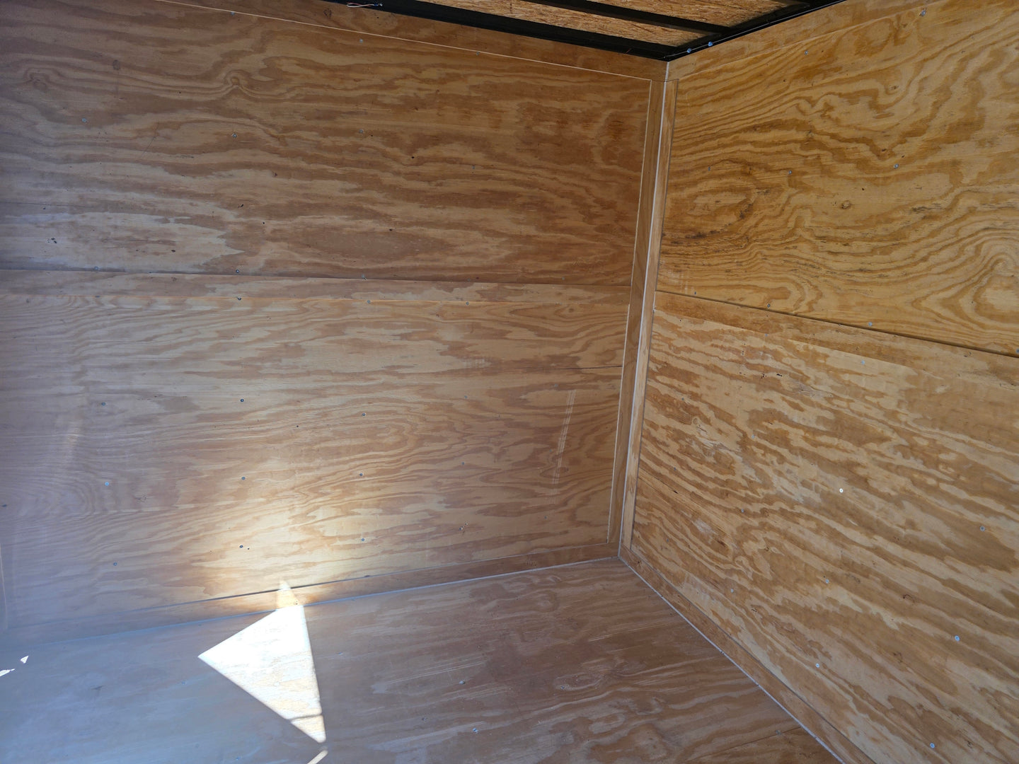 8.5x20 White Enclosed Hybrid Utility Trailer (2) 7,000lb Axles Interior left angle picture 