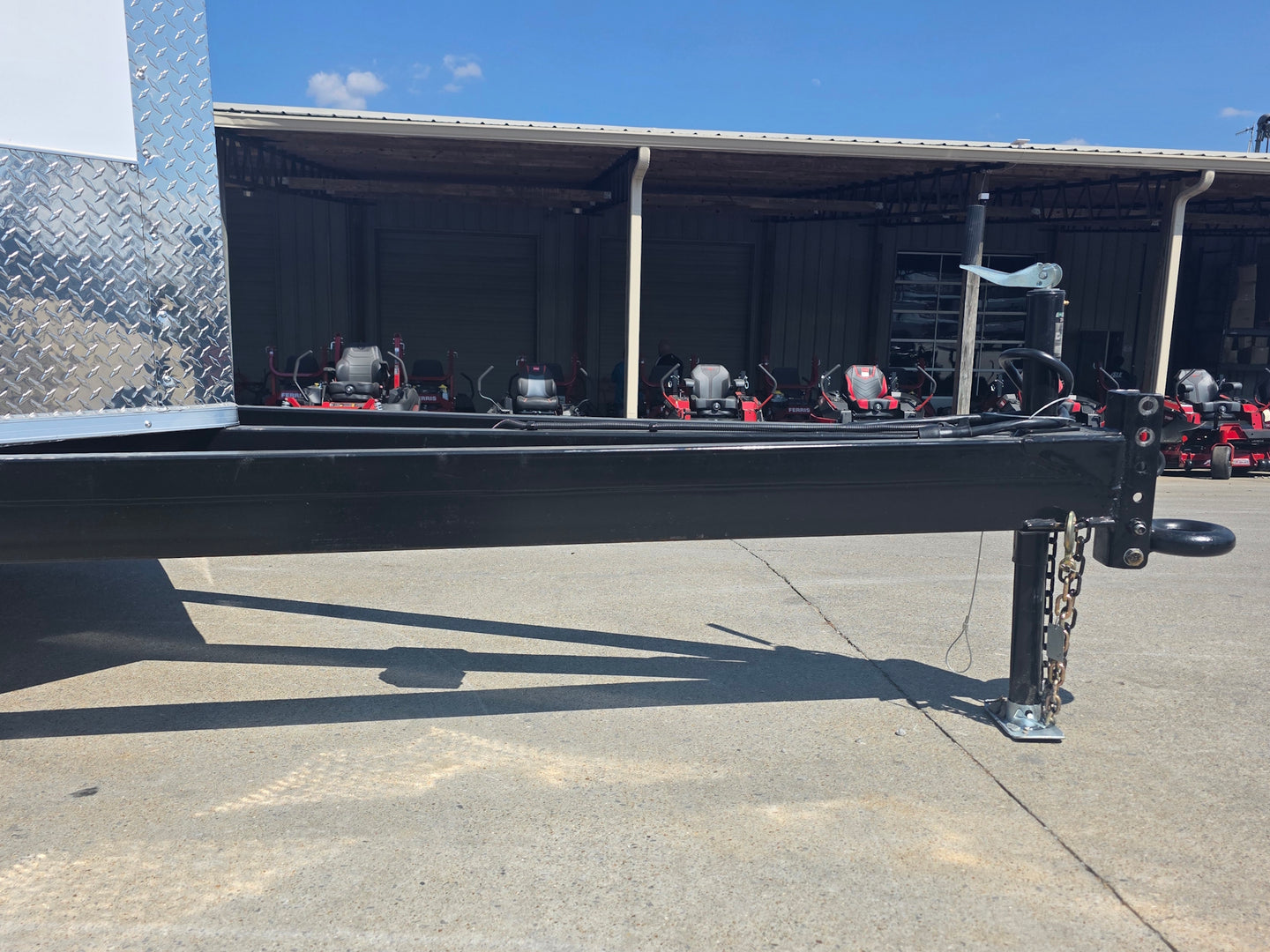 8.5x20 White Enclosed Hybrid Utility Trailer (2) 7,000lb Axles Extended tongue picture 