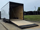 8.5x20 White With Blackout Package 2-5200lb axles Open back left angle picture 