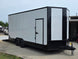 8.5x20 White With Blackout Package 2-5200lb axles Open front left angle picture 