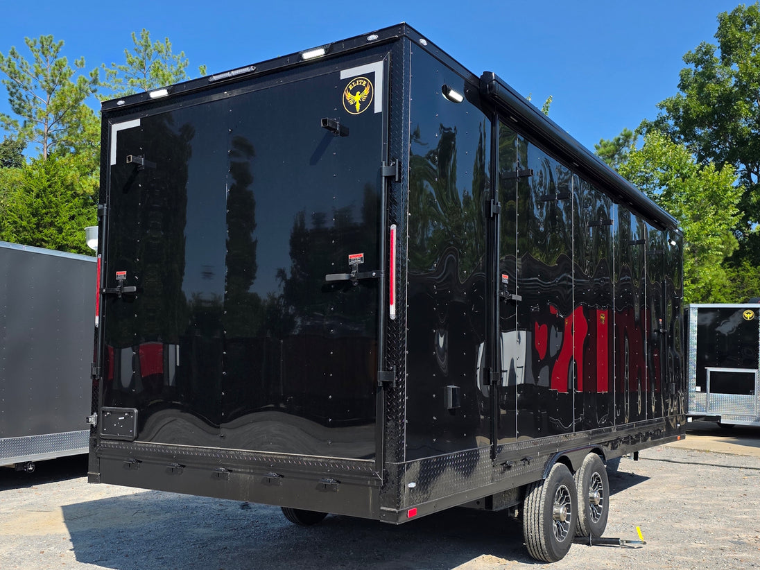 8.5x24 Black Stage trailer-34619 Back right angle picture 