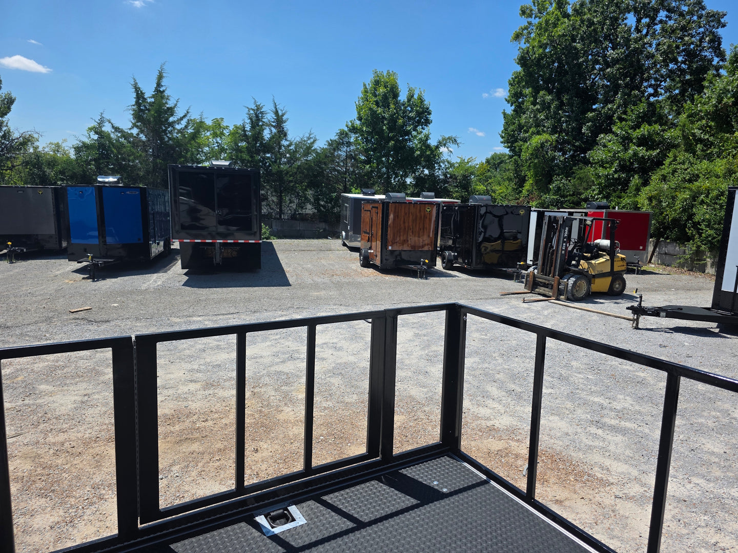 8.5x24 Black Stage trailer-34619 Back stage back left angle picture 
