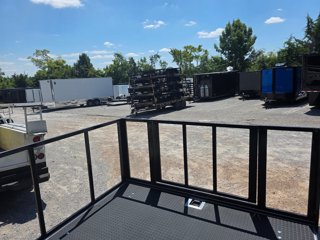 8.5x24 Black Stage trailer-34619 Back stage back right angle picture 
