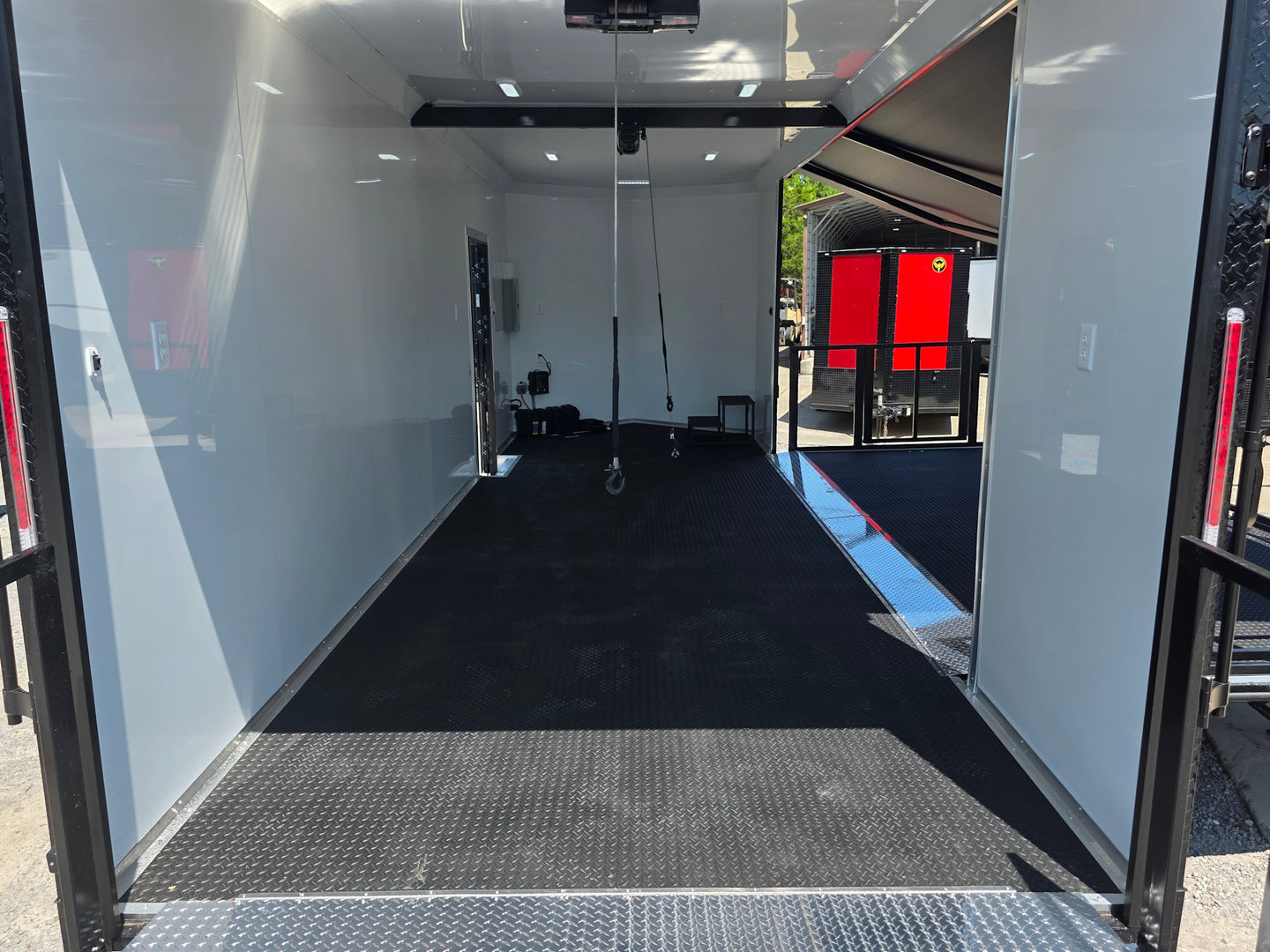8.5x24 Black Stage trailer-34619 Back stage front side picture 