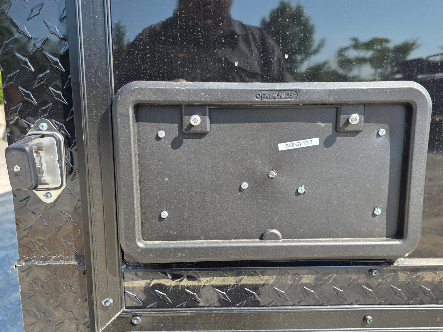 8.5x24 Black Stage trailer-34619 license plate bracket picture 