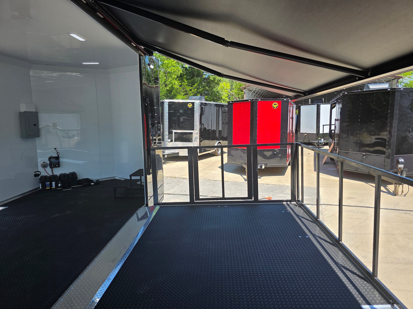8.5x24 Black Stage trailer-34619 Side stage back side picture 