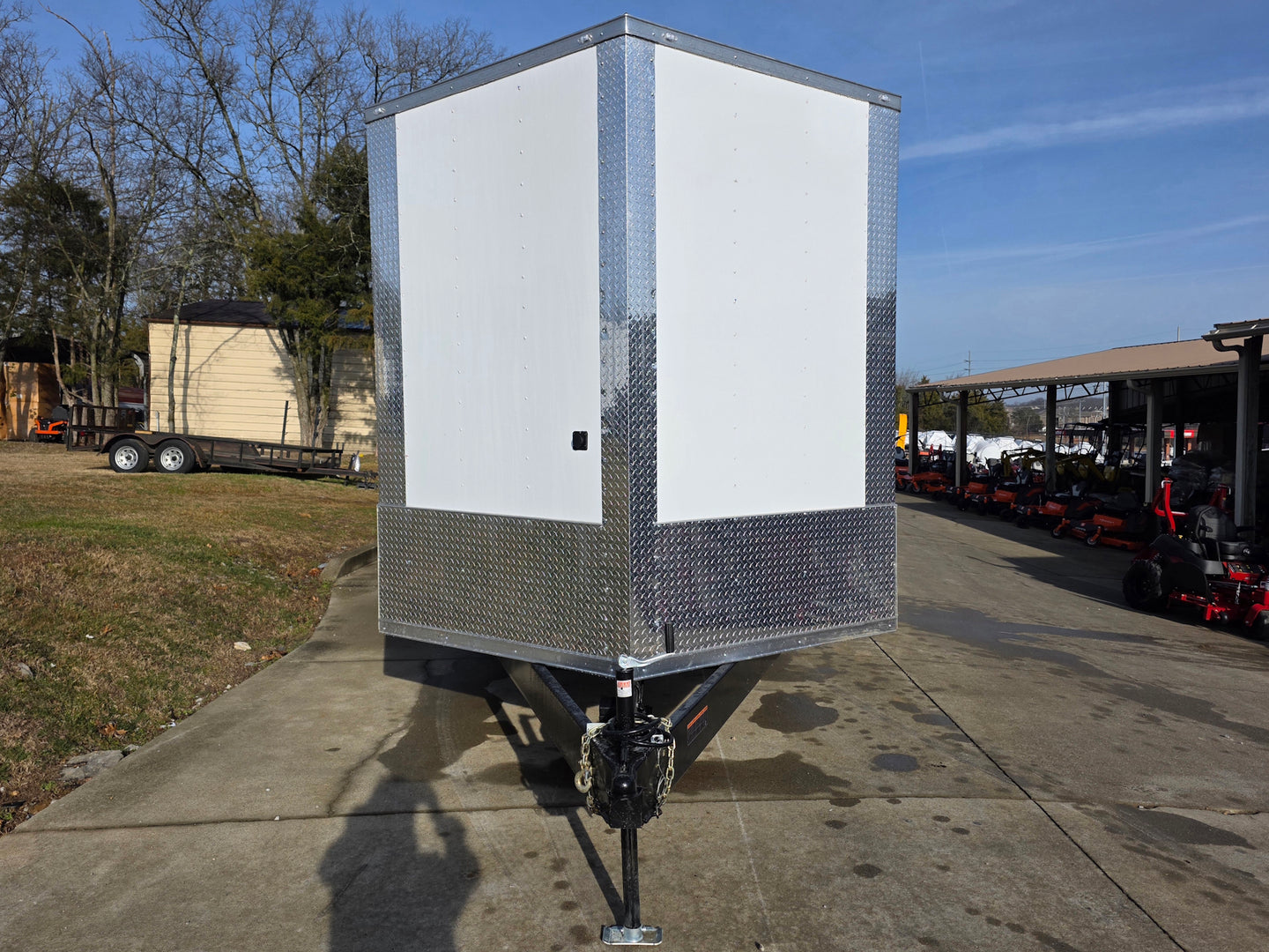 8.5x24 Hybrid White Enclosed V - Nose Trailer (2) 7000lb Axles 14k GVWR - SLE Equipment - 2