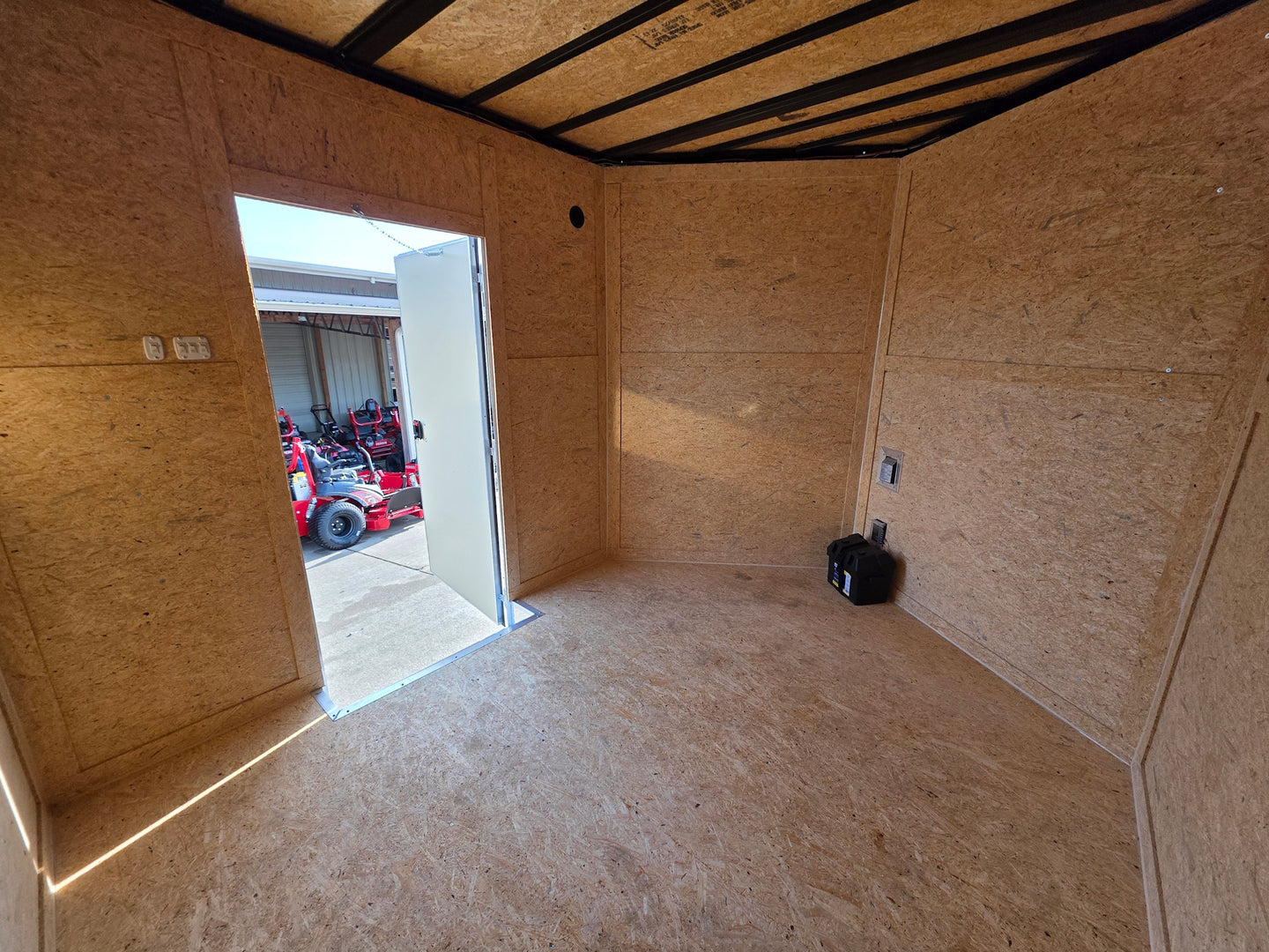 8.5x24 Hybrid White Enclosed V-Nose Trailer (2) 7000lb Axles inside view picture 2