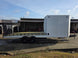 8.5x24 Hybrid White Enclosed V-Nose Trailer (2) 7000lb Axles left side view picture 