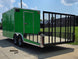 8.5x24 Lime Green Enclosed Hybrid (2) 7,000lb axles Back left angle picture 