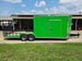 8.5x24 Lime Green Enclosed Hybrid (2) 7,000lb axles Left side picture 
