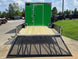 8.5x24 Lime Green Enclosed Hybrid (2) 7,000lb axles Open back side picture 