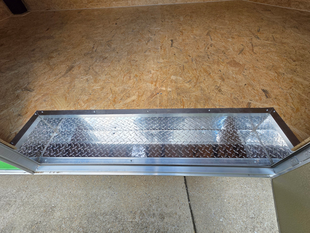 8.5x24 Lime Green Enclosed Hybrid (2) 7,000lb axles Step picture 
