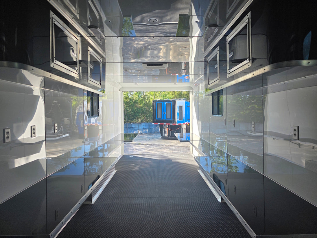 8.5x24 Office Trailer Interior front side picture 