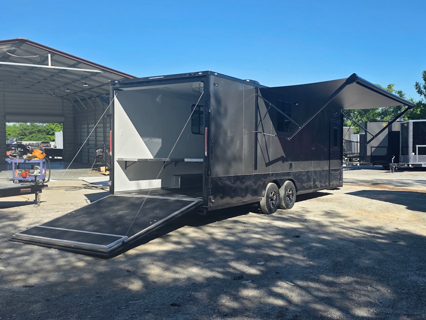 8.5x24 Office Trailer Open back right angle picture 