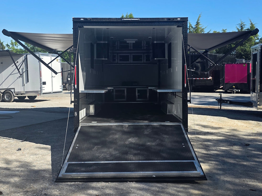 8.5x24 Office Trailer Open back side picture 