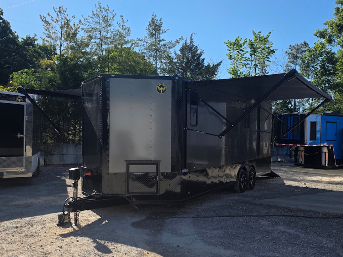8.5x24 Office Trailer Open front right angle picture