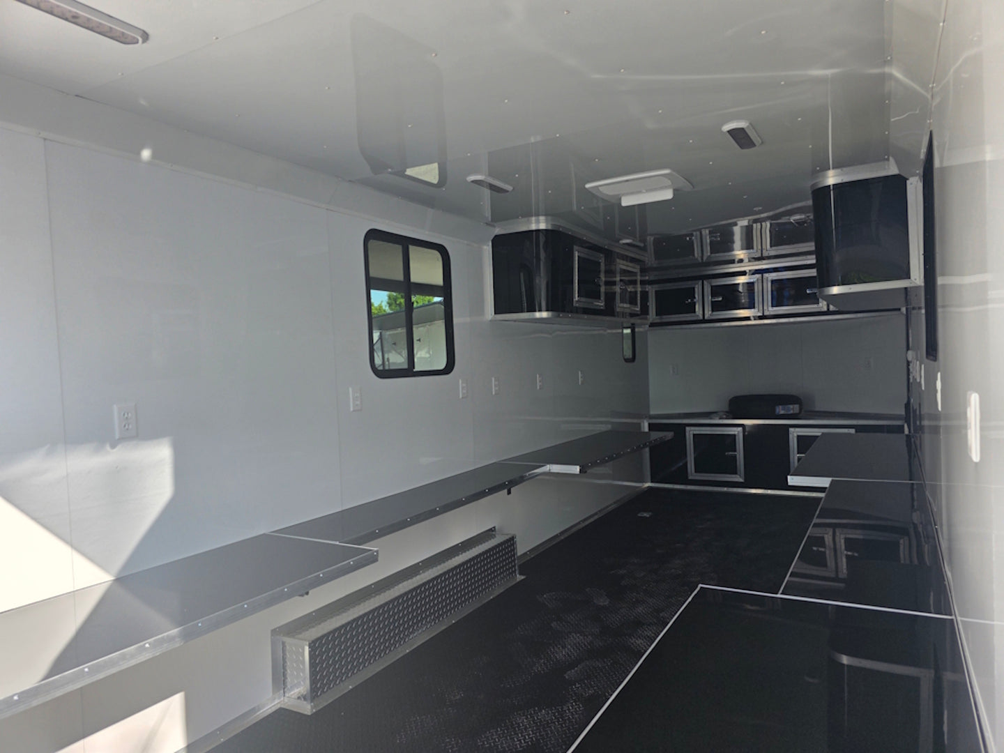 8.5x24 Office Trailer Interior back right angle picture 