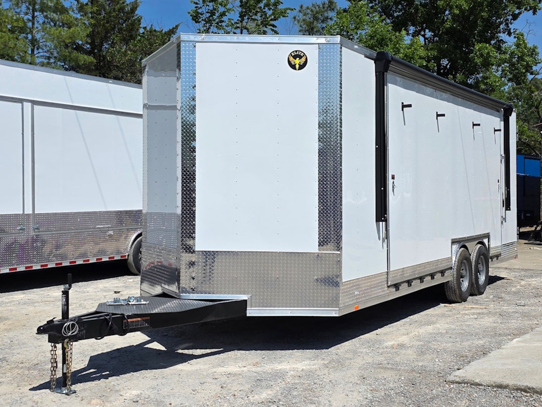 8.5x24 Walk on Roof Stage trailer Front right angle picture 