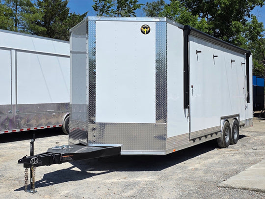 8.5x24 Walk on Roof Stage trailer Front right angle picture 