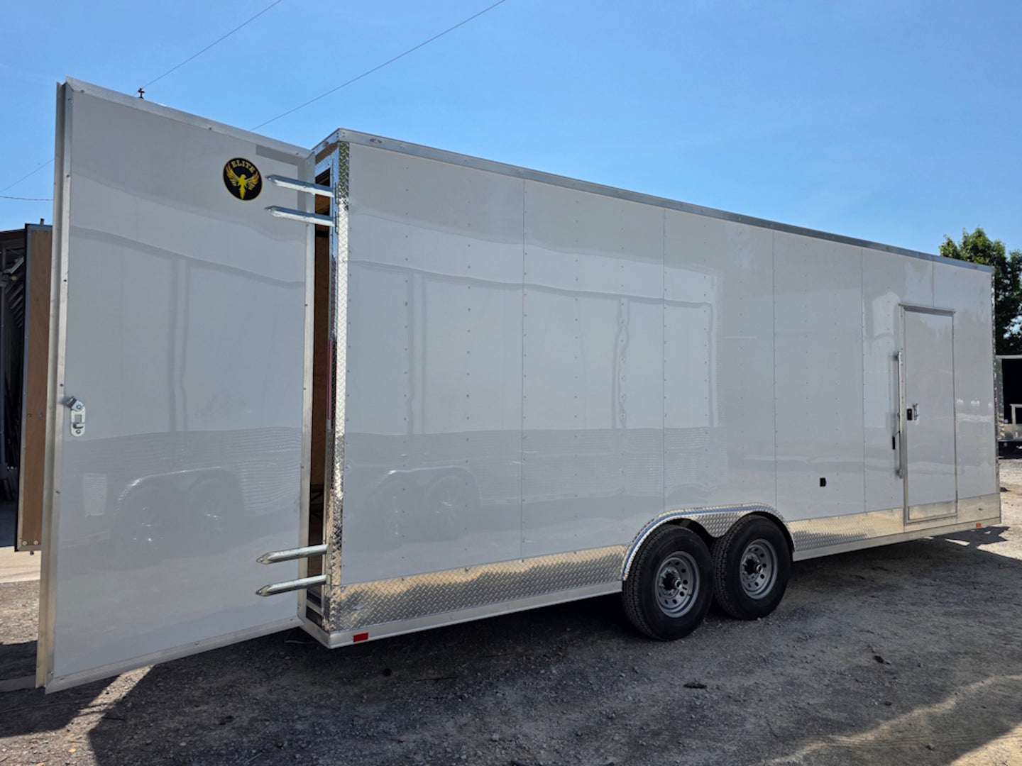8.5x24 Walk on Roof Stage trailer open left side picture 