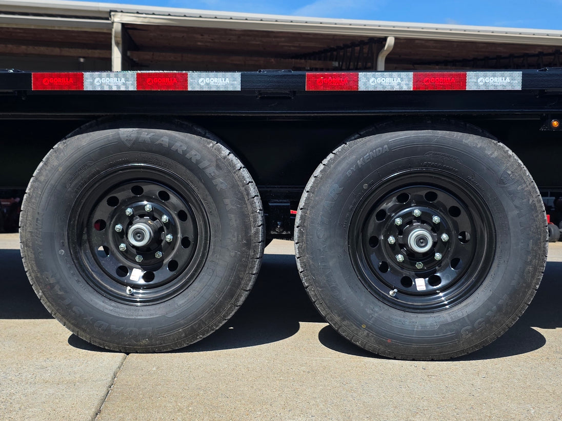 8.5x25 Straight Deckover Trailer (2) 7K Axles with Slide Out Ramps 14K GVWR Axel picture 