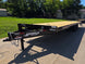 8.5x25 Straight Deckover Trailer (2) 7K Axles with Slide Out Ramps 14K GVWR Open front right angle picture 