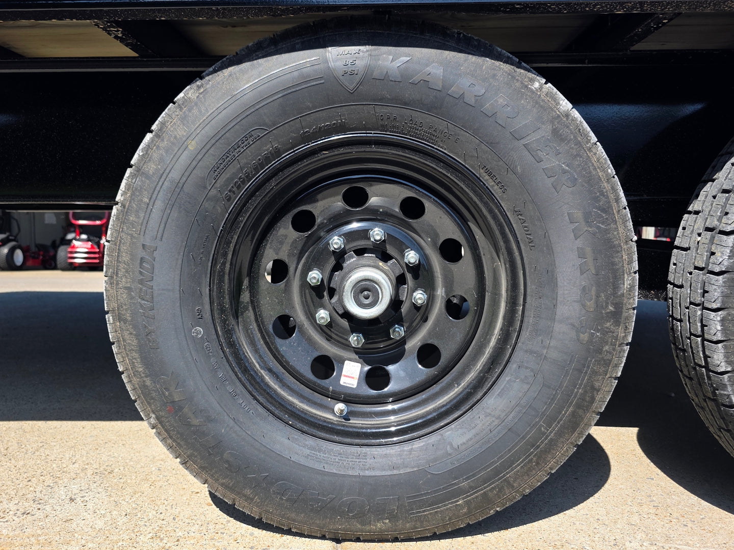 8.5x25 Straight Deckover Trailer (2) 7K Axles with Slide Out Ramps 14K GVWR Wheel picture 