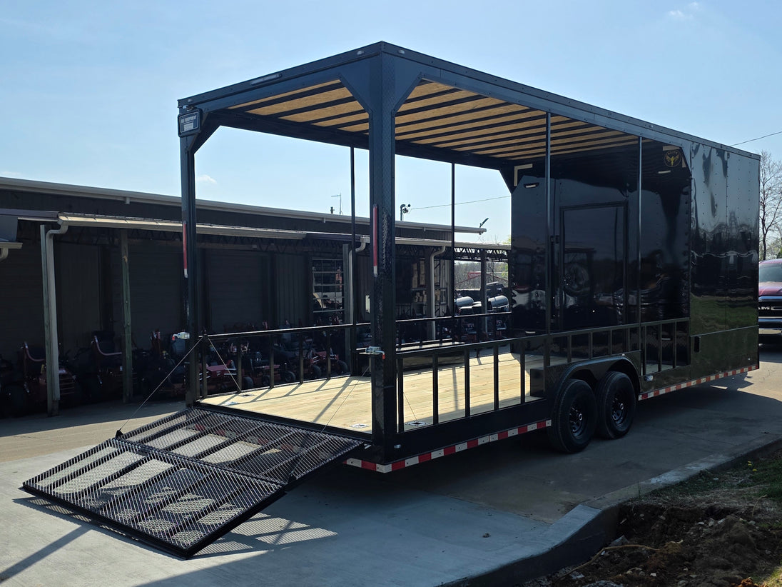 8.5x26 Hybrid with roof Open back right angle picture 