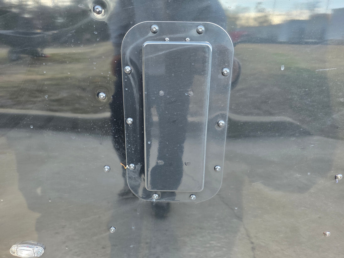 8.5x28 Black V-Nose Enclosed Trailer with Blackout Pkg (2) 7K Axles with D rings vent outside view picture 