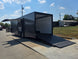8.5x28  Grey Enclosed Trailer For Race, Show Car Fully Loaded (2) 7,000LB Axle 14K GVWR Open back right angle picture 