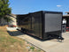 8.5x28  Grey Enclosed Trailer For Race, Show Car Fully Loaded (2) 7,000LB Axle 14K GVWR Open front left angle picture 