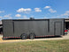 8.5x28  Grey Enclosed Trailer For Race, Show Car Fully Loaded (2) 7,000LB Axle 14K GVWR Right side picture 