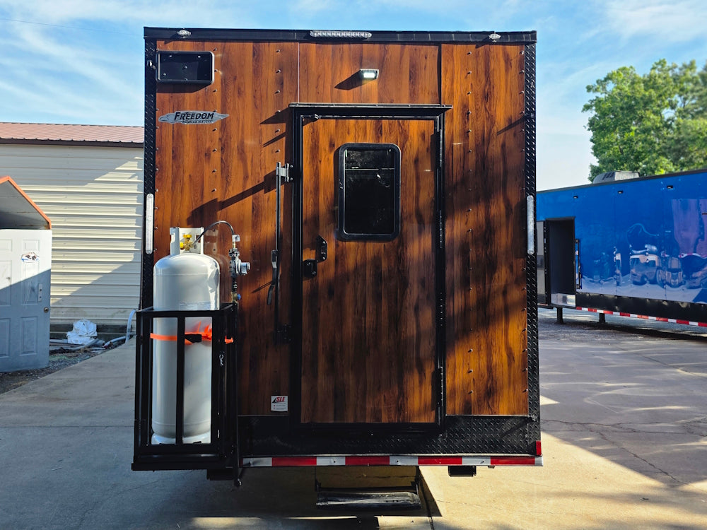 8.5x32 Gooseneck Walnut wood grain w/ blackout Back side picture 