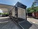8.5x53 Gooseneck Black Showcase Car Hauler With Beaver Tail Open back left angle picture. 