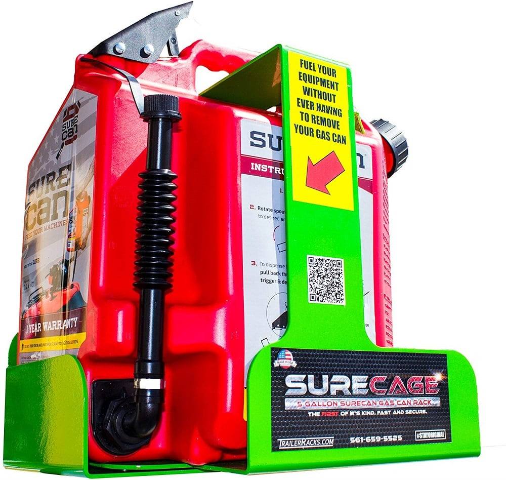 Green Touch BK043 Surecage 5 Gallon Lockable Surecan Gas Can Rack 1