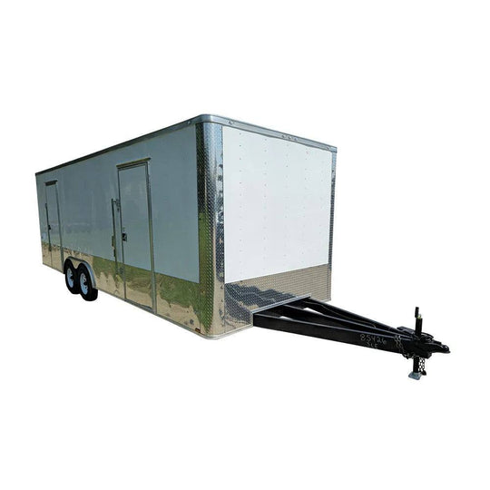 Enclosed Trailer White 8.5' X 24' Custom (2) 5,200lbs - SLE Equipment - 1