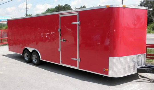 Enclosed Trailer 8.5'x24' Red - Motorcycle Trailer Car Truck Argo ATV Hauler Storage - SLE Equipment - 2