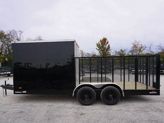 Enclosed Utility Hybrid Trailer 7'x18' with Side Ramp